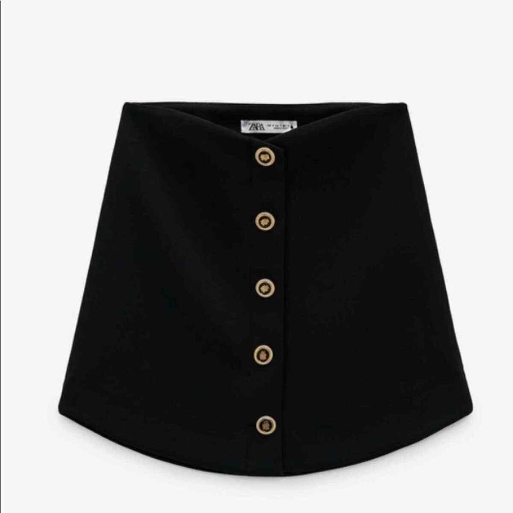Zara Black Button-Up Skirt